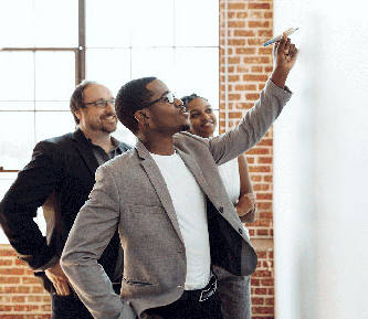 A team of professionals collaborating, symbolizing business growth